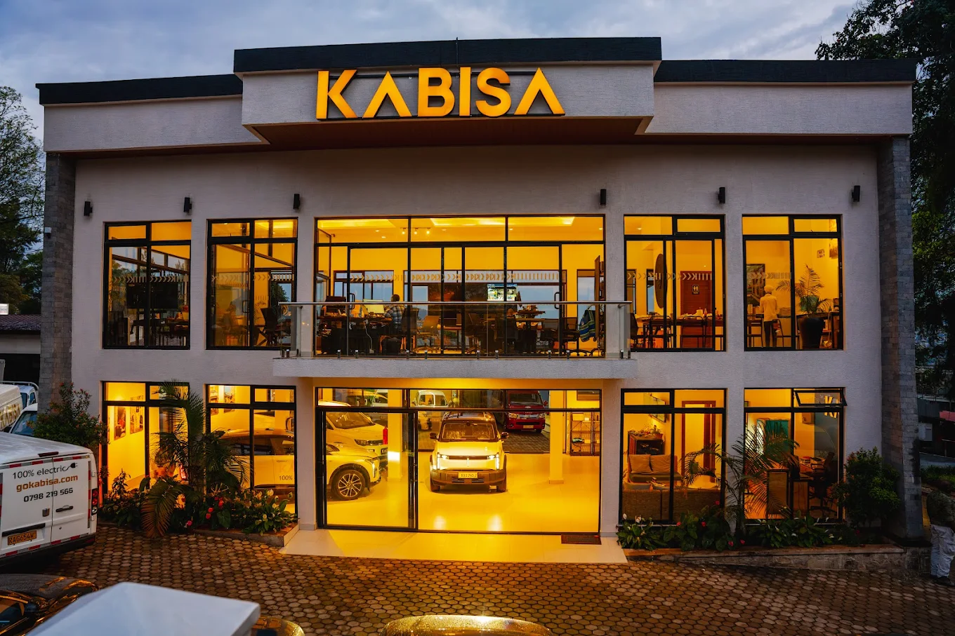 The Kabisa House at dusk